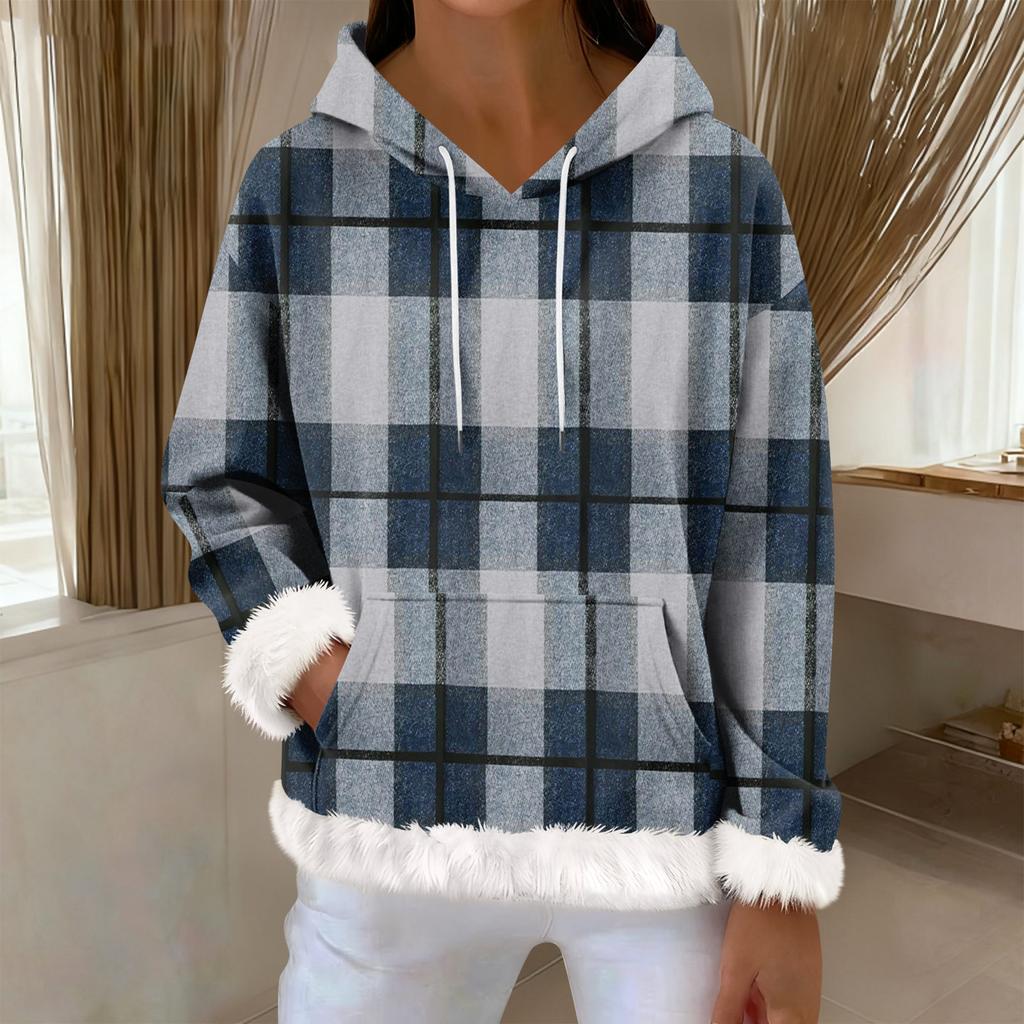 Damska codzienna bluza z kapturem z długim rękawem i nadrukiem