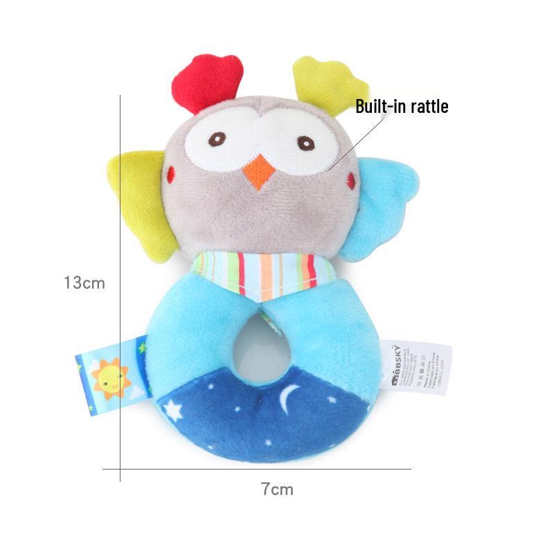 BBSKY Baby Tier Plüsch Rasselstab - Niedliches Welpen- & Eulen-Design