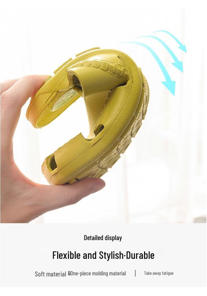 Super Soft Vietnamese Latex Closed-Toe Slippers: Non-Abrasive, Odorless Rubber Casual Shoes with Soft Soles for Men & Women