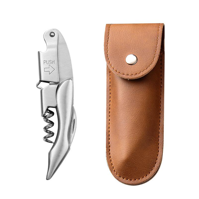 Stainless Steel Corkscrew Wine Key Beer Bottle Opener Foil Cutter Wood Handle Openers Waiters Wine Knife Corkscrews Sommelier
