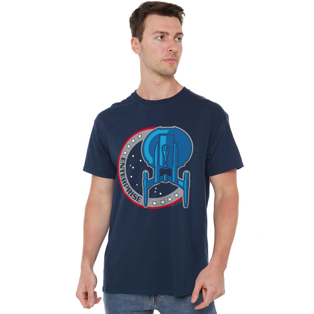 Star Trek Enterprise Patch T-Shirt S-2XL Navy S