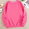 Spring Casual Hoodie Jacket Fleece Lined Loose Solid Round Neck Pullover Womenswear