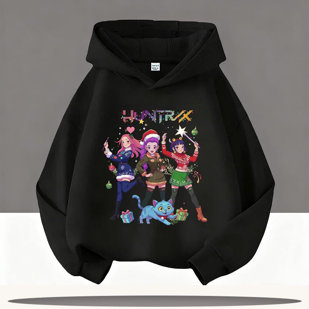KPop Demon Hunters Autumn Kids Hoodie Cartoon Character Boys Girls Casual Christmas Present Comfy Hoodie