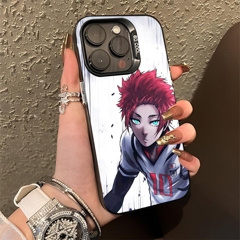 

Itoshi Sae B-Blue L-Lock Phone Case For iPhone 16,15,14,13,12,11,Pro,Max,Plus,Mini,XS,SE Anti Fall Black Matte Hard Bumper iPhone16e