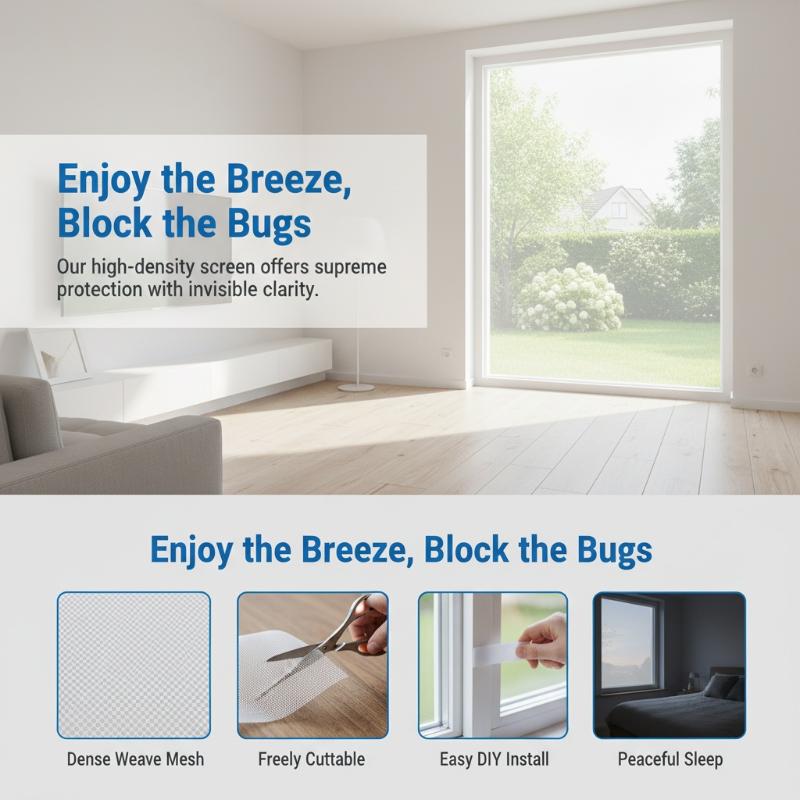 Invisible Mosquito Net Window Screen Cuttable Eco-Friendly Fly Mesh Insect Bug Shield for Family Home Living Space