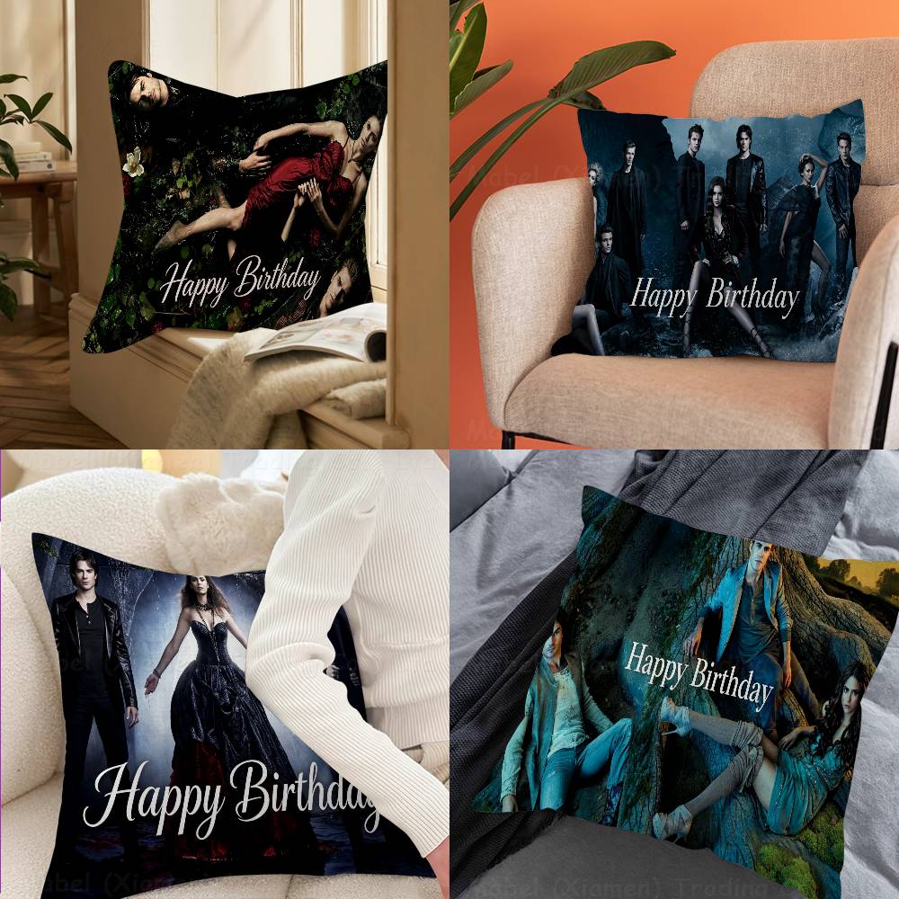 The Vampireing Diaries Theme Birthday Maple Design Cushion Cover Harvest decor Holiday Decorati Pillow Cover
