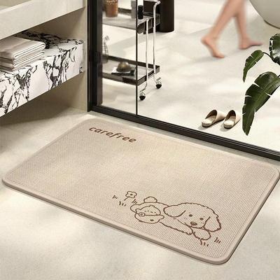 Absorbent Non-Slip Linen Floor Mat for Bathroom, Toilet, Kitchen, and Doorway  