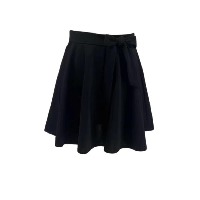 Knotting Half Skirt: 2025 New Pleated Solid Color Women's Belted European & American Style