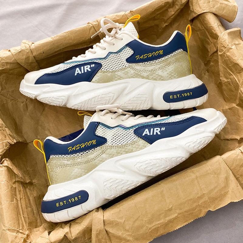 Letnie Męskie Buty Oddychające Nowe Cienkie Siateczkowe Buty Trendy Casualowe Sportowe Deodorant Do Biegania Tata Modne Buty