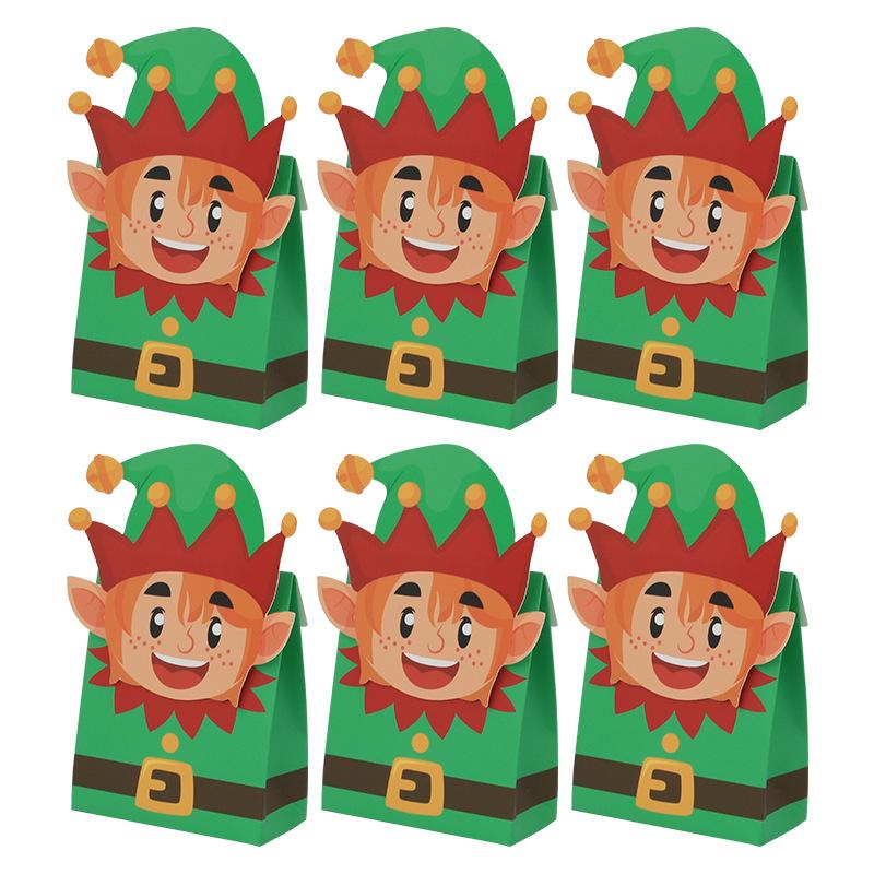 10/20pcs Christmas Candy Box Santa Claus Snowman Christmas Tree Christmas Pocket Box Gift Candy Packaging Paper Box