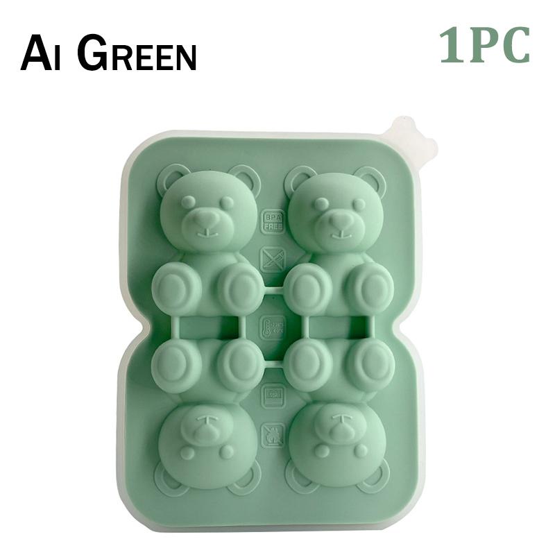 3D Little Bear Shape Ice Cube Silicone Mold Chocolate Cake Mould Candy Dough Mold For Coffee Milk Tea Whiskey Ice Mold
