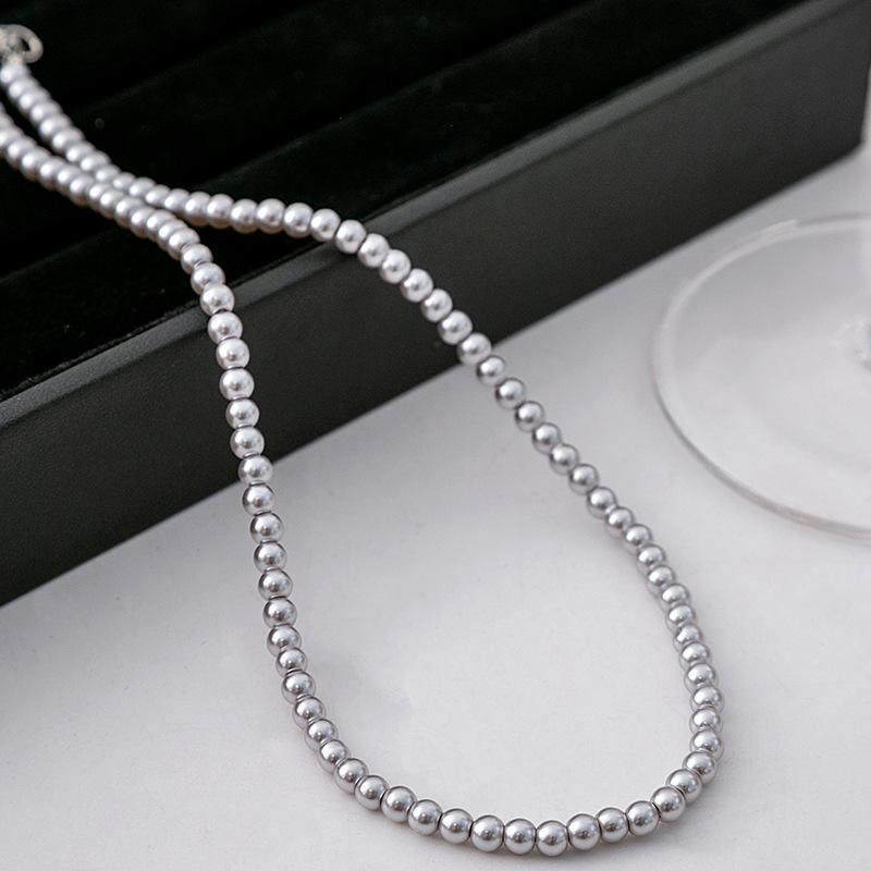 French Retro Temperament Light Luxury Imitation Pearl Necklace, Niche Design Sense High-End Pearl Chain Woman