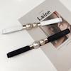 Women Double Pearl Belt Pu Leather Dress Skirt Waist Elastic Thin Belts