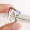 S925 Silver Plated Fashion Moonstone Ring for Women Creative Engagement Jewelry Anniversary Wedding Gift