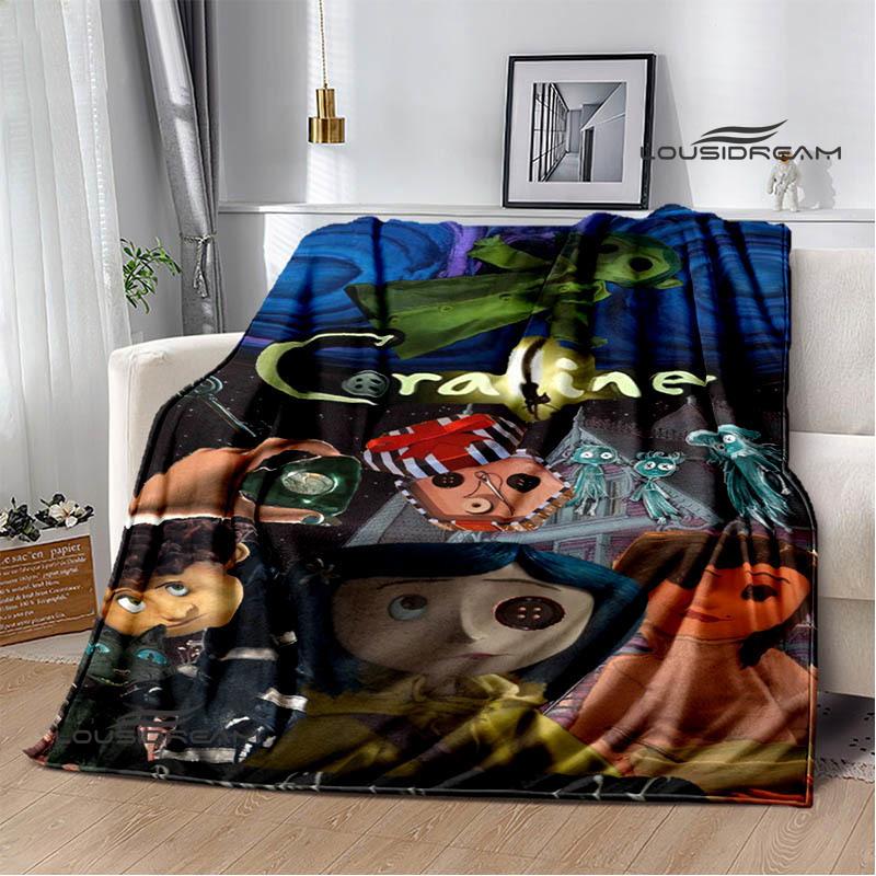 3D-Decke mit C-Coraline-Cartoon-Aufdruck, Flanell, warme Decken, weiche und bequeme Decke, Bettbezüge, Geburtstagsgeschenk, Heimtextilien