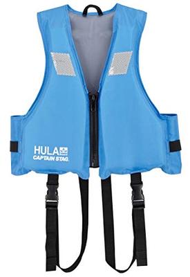 אפודת ציפה Captain Stag עם סרט מחזיר אור, לילדים, גילאי 4-10, כחול, HULA US-3011