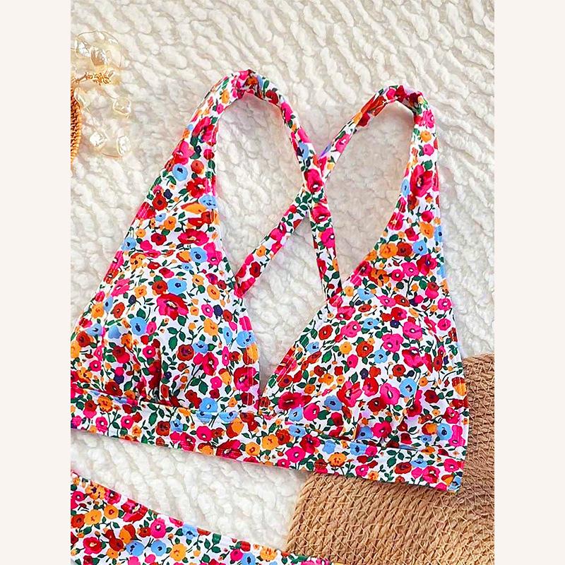 2025 European & American Sling Print Bikini: Elegant Women's Sexy Swimwear