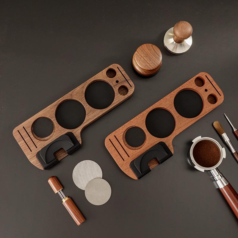 Beechwood Coffee Tamper Base & Dosing Cup Holder
