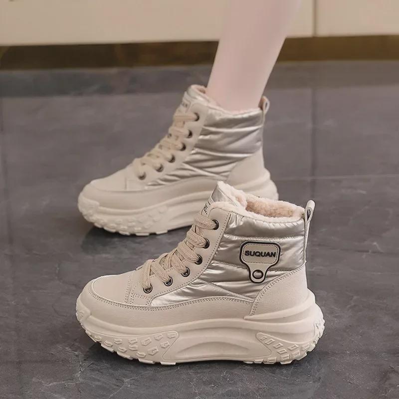 Women's 2024 Winter High-Top Casual Thick-Soled Velvet Boots K6719