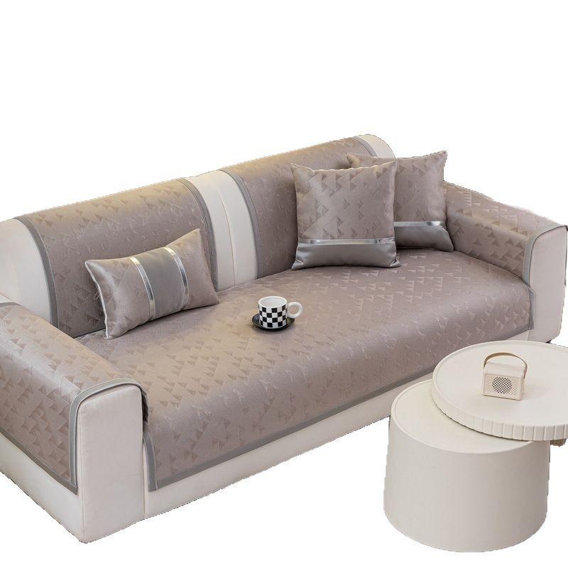 Ice Silk Sofa Cushion Leather Light Luxury Summer Mat Seat Cushion Simple Modern High-End Non-Slip Leather Sofa Cover