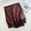 Autumn and winter new wool scarf cherry jacquard warm scarf versatile shawl fashion light luxury high-end scarf