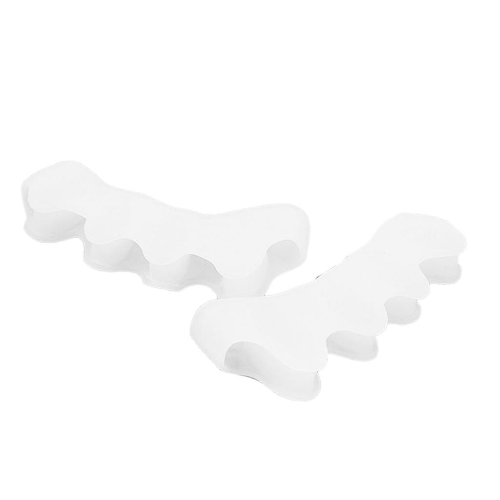 1 Pair Toe Separator Soft Stretchy Reusable Toe Spacer Bunion Corrector for Women Men White Adult