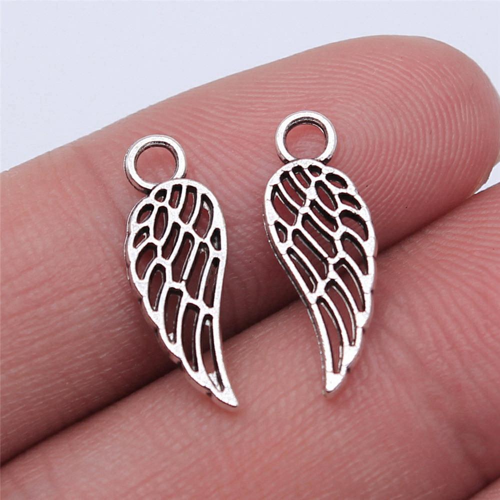 Small Angel Wings Charms Pendant Female Jewellery Bulk Ethnic Art Supplies