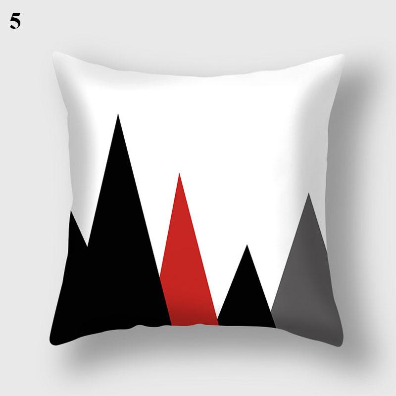 Nordic Style Red Pillowcase Geometric Line Pillowcase Festive Occasion Pillowcase Home Decoration Pillowcase