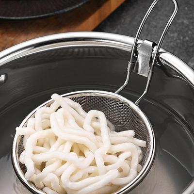 Household Fine Mesh Strainer Stainless Steel Hot-Pot Net Filter Basket Stainless Steel Flour Filter With Reinforced Frame For