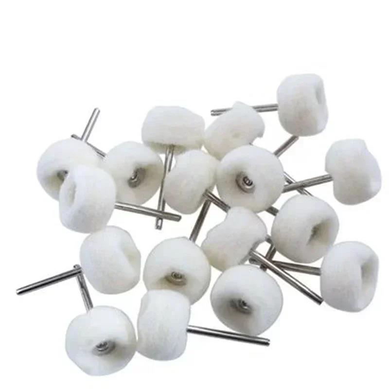 Practical 5/10/20Pcs  Sanding Head Abrasive Buffing Wheel 3mm Shank Cotton Thread Polishing Mini Brush For Dremel Dril Jade