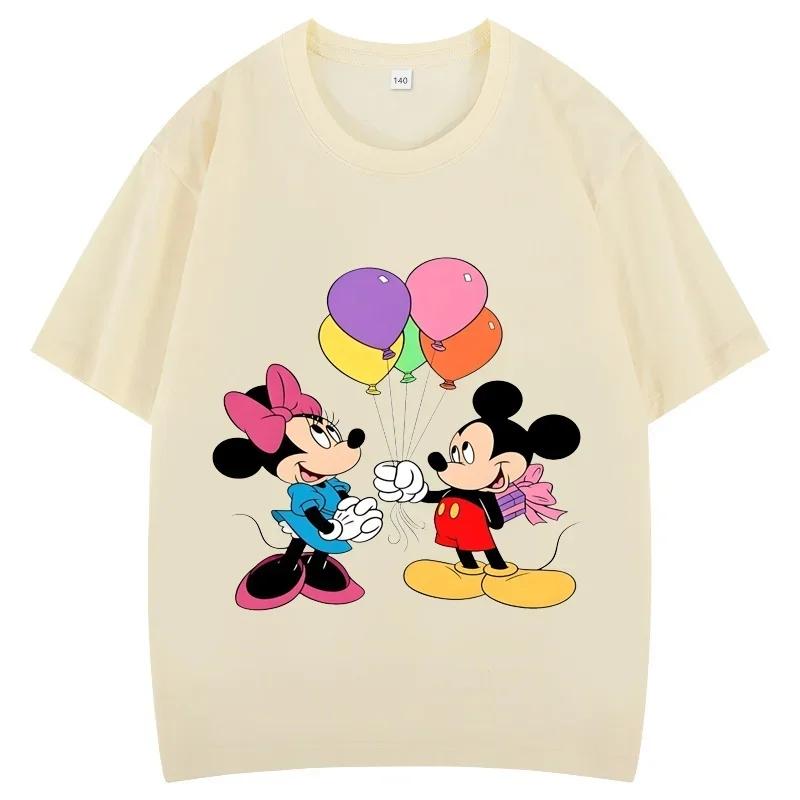 Clothing Summer 2025 Mickey Minnie Mouse Short Sleeve T-shirts Girls Funny Fashion Streetwear Shirt Unisex