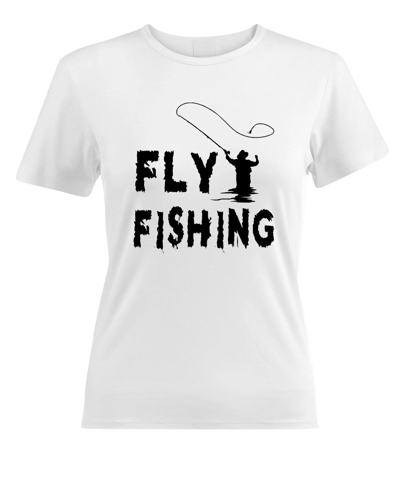 Fly Fishing Women Junior Shirt Cool Fishing Short Sleeve T-Shirt Graphic Tee 4XL