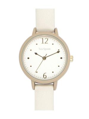 [Folgen] Teelöffel Beige Etui Uhr E03721A-1 IV Damen Elfenbein