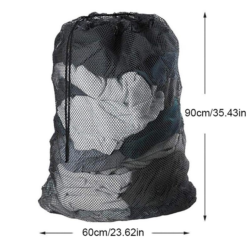 Large Size Laundry Mesh Bag Solid Color Drawstring Laundry Bag Anti-Snagging Anti-Deformation Mesh Clothes Washing Bag 60X90Cm