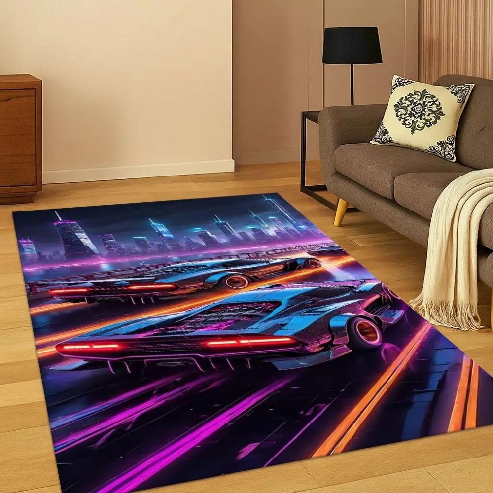 Sports Car Racing Car Carpet Rug for Playroom Living Room Bedroom Home  Kitchen Doormat Decor Living Room Decoration Carpet
