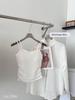 Korean-Style Girlish Camisole Vest with Pleated Inner Layer and Chest Pads