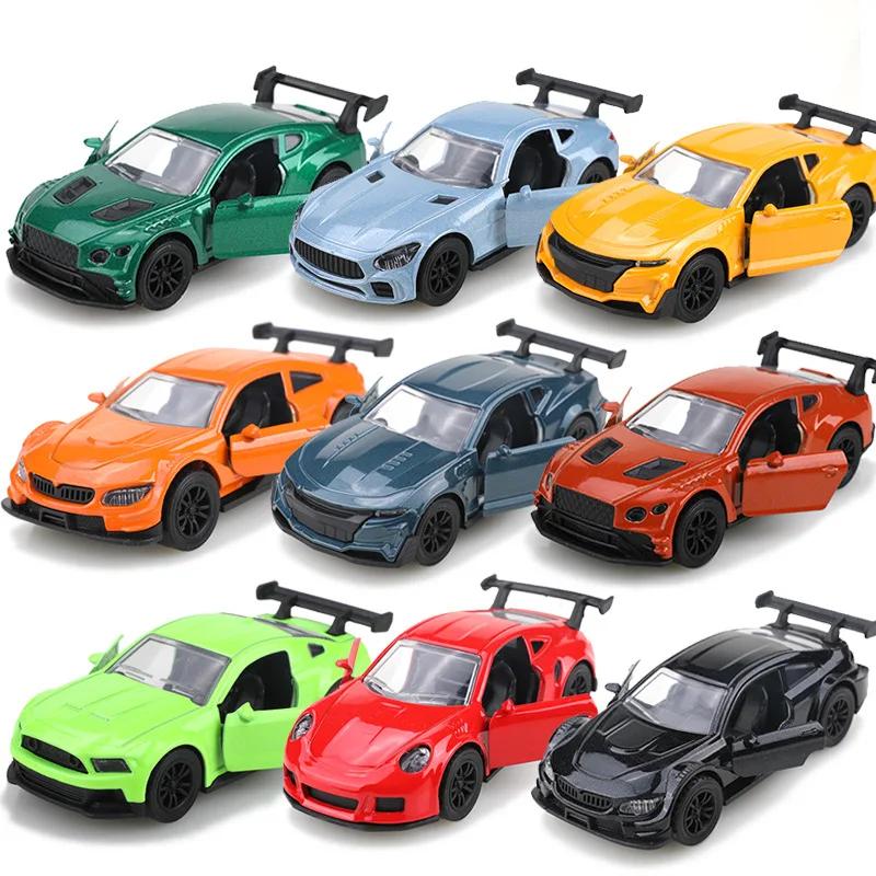 1:38 Alloy Sports Car Model Pull Back Double Door Alloy Car Boy Toy Gift Cross-Border