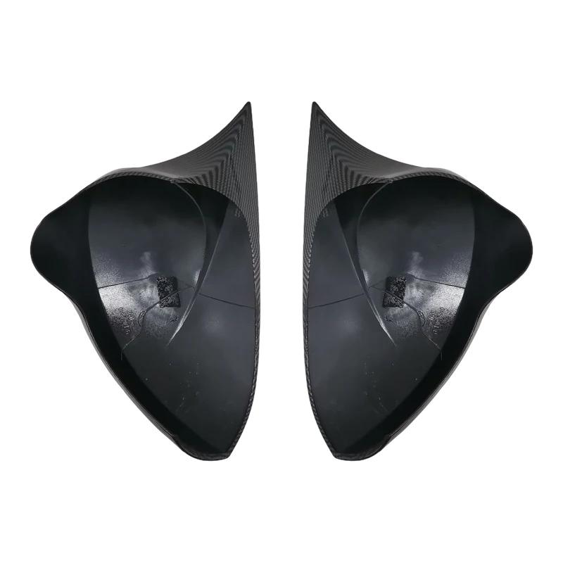 Für SEAT Leon MK2 1P Ibiza MK4 6J 2008-2017 Glänzend Schwarz/Kohlefaser Seitenspiegelabdeckkappen ABS-Kunststoff Auto-Außenzubehör