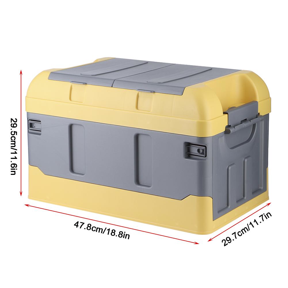 45L Collaps Le Car Storage Box 60kgCelsius132.28 Load High Cover Two Compartments for Home Auto