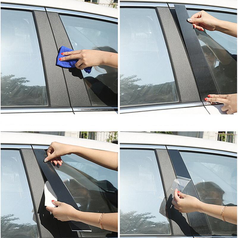 Pillar Car 6pcsset Door Window Posts Trim Cover Stickers Glossy Black For Kia Optima K5 20202022 Auto Exteior Accessories