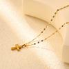 Cross Necklace Fashion Premium Clavicle Chain 18k Gold Stainless Steel Necklace Women