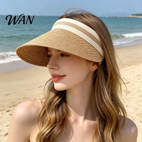 Cappello da Sole in Paglia Estivo Pieghevole, Intrecciato Traspirante Portatile Protezione UV per Spiaggia Viaggio Escursionismo Copricapo
