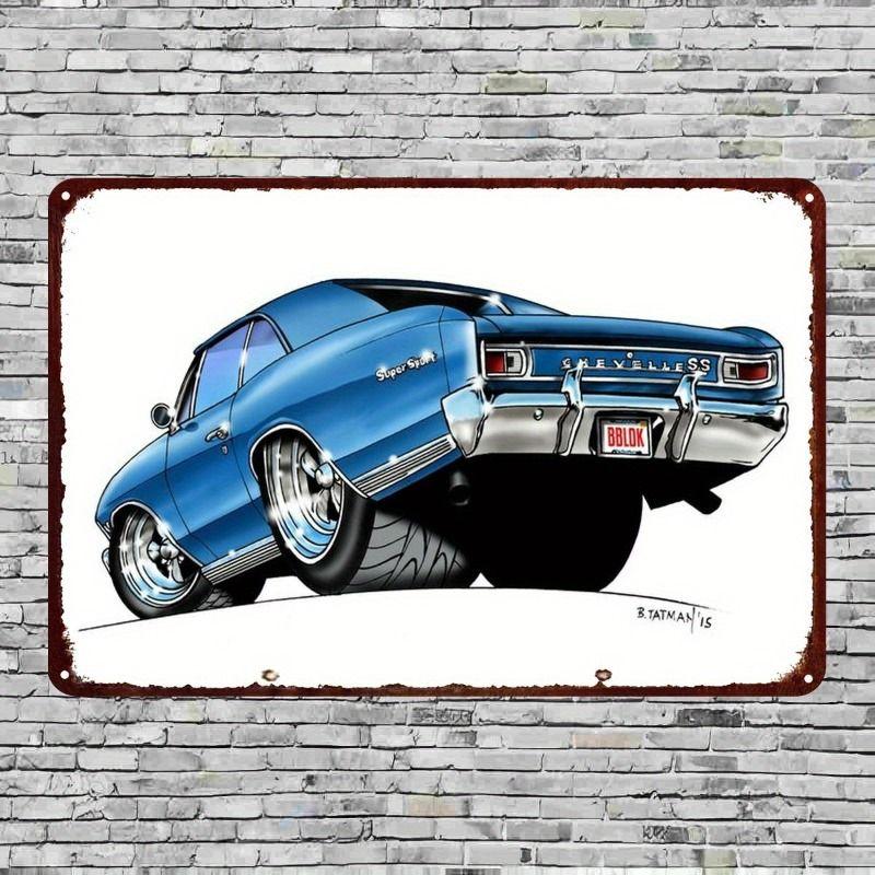 Vintage Metal Tin Sign Garage Decor Wall Art Poster