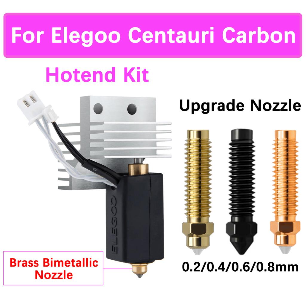 Upgrade Bimetallic Nozzle Hotend Kit for Elegoo Centauri Carbon 0.2/0.4/0.6/0.8mm Nozzles For Centauri Carbon Hotend 3D Parts