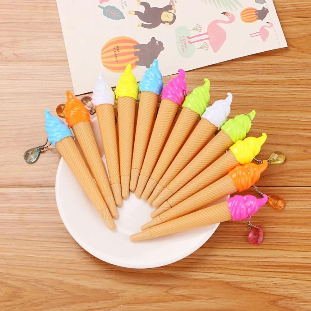 5-50 Pcs Summer Ice Cream Shaped Ballpoint Pens Multicolor Stationery Classroom Reward Back-To-School Season Party Gifts