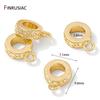 14K Gold Plated Brass Round Pendant Bail Beads Connectors,Bails For Pendants Jewelry,DIY Necklace Bracelets Making Findings