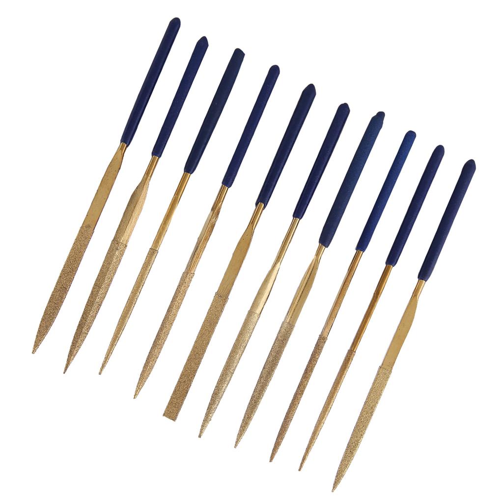 10pcs Titanium Alloy Coated Grinding Diamond Needle Files Set Repair Tools