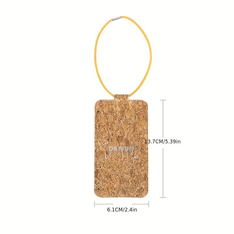 1pc  PU Wood Grain Luggage Tag, Square Travel Check-in Tag, High-quality Elastic Belt Luggage Tag