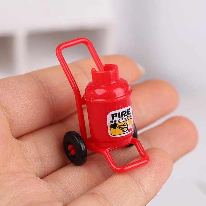 1 Set Dollhouse Simulation Fire Hydrant Handling Tool Miniature Hand Trolley Forklift Mini Platform Cart Toy Construction Props
