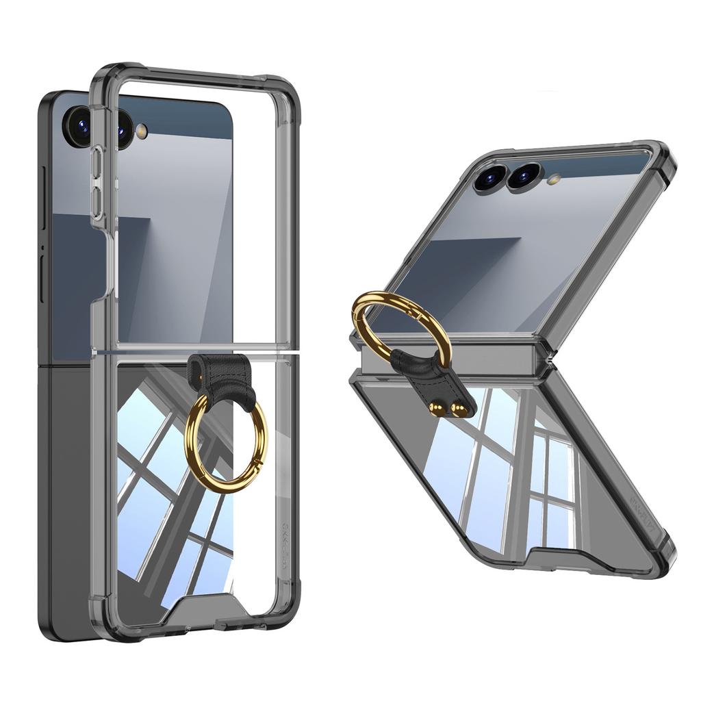 Samsung Zflip7 Mobile Phone Case Transparent Airbag Ring Connected Simple Anti Fall Folding Full Package